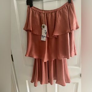 MuMu Triple Decker Romper - rustic mauve